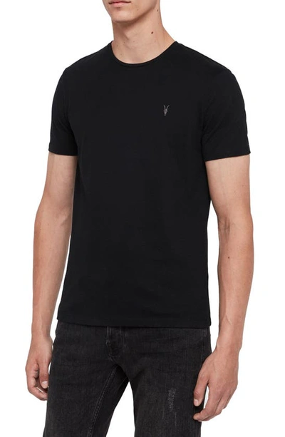 Shop Allsaints Brace Tonic Slim Fit Cotton T-shirt In Jet Black