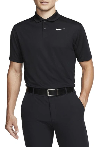 Shop Nike Dri-fit Victory Polo Shirt In Black/ White