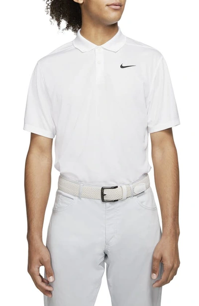 Shop Nike Golf Dri-fit Victory Polo Shirt In White/ Black