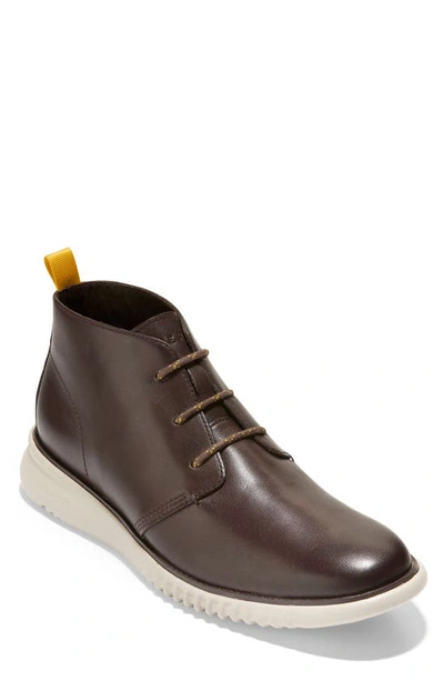 Shop Cole Haan 2.zerogrand Chukka Boot In Black Walnut Leather/ Pumice
