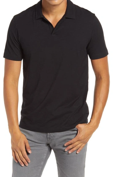 Shop Theory Willem Flame Regular Fit Short Sleeve Slub Jersey Polo In Black
