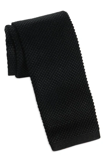 Shop Hugo Boss Boss Knit Cotton Tie In Black