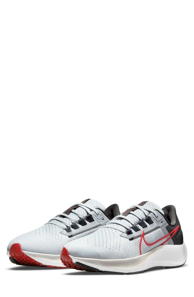 Shop Nike Air Zoom Pegasus 38 Running Shoe In Platinum/ Chile Red-wolf Grey