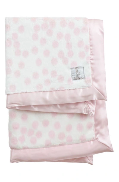 Shop Little Giraffe Confetti Satin Trim Blanket In Pink