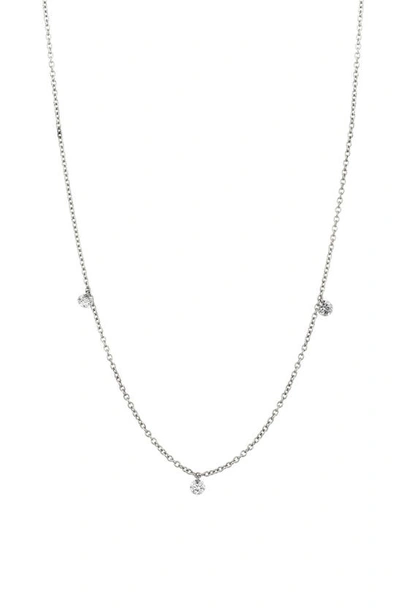Bony Levy Floating 3-diamond Necklace In 18k White Gold