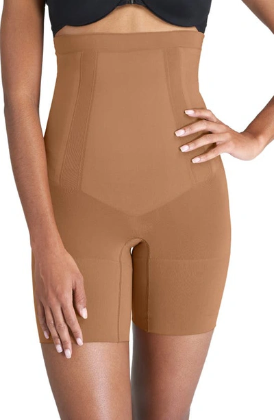 Shop Spanx Oncore High Waist Mid-thigh Shorts In Naked 3.0