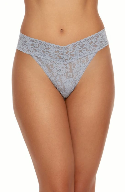 Shop Hanky Panky Regular Rise Lace Thong In Shng Armor