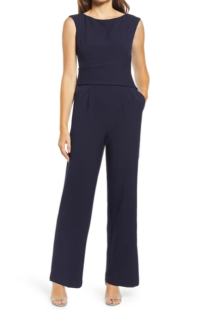 Shop Harper Rose Cap Sleeve Jumpsuit In Navy