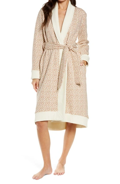 Shop Ugg Karoline Fleece Robe In Natural Micro Leopard