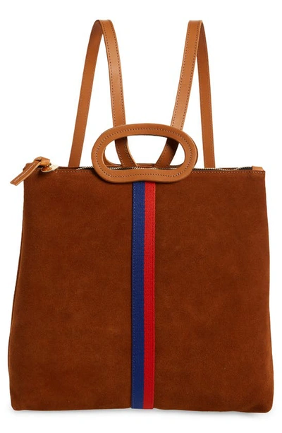 Clare V Marcelle Suede Tote Backpack In Chesnut