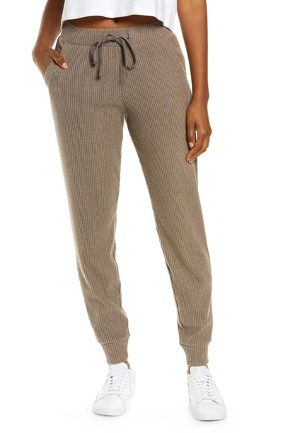 Shop Alo Yoga Muse Ribbed High Waist Sweatpants In Shadow Grey