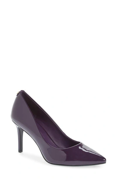 Shop Karl Lagerfeld Royale Pump In Purple Faux Patent Leather