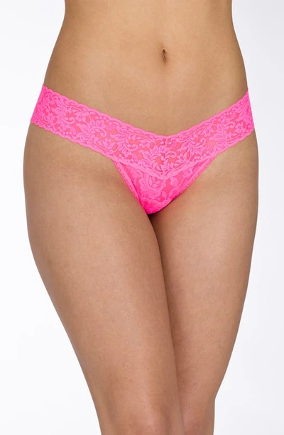 Shop Hanky Panky Low Rise Thong In Atomic Pink