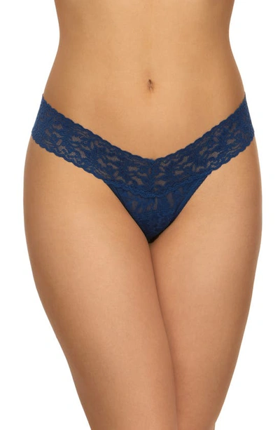 Shop Hanky Panky Low Rise Thong In Oxford Blue