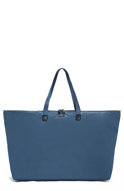 Shop Tumi Voyageur Just In Case Packable Nylon Tote In Dusty Blue