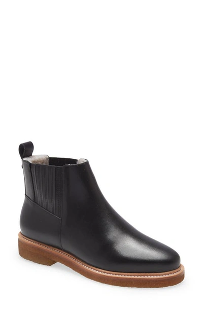Shop Botkier Chelsea Faux Shearling Lined Boot In Jet Leather