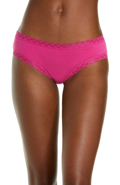 Shop Natori Bliss Cotton Girl Briefs In Berry Bold