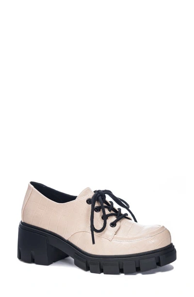 Shop Dirty Laundry Noyz Platform Derby In Natural Faux Leather