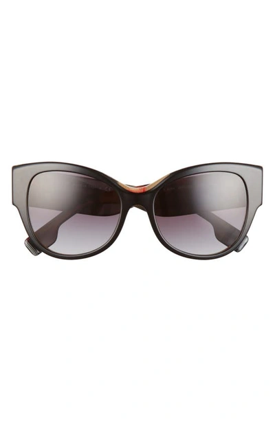 Shop Burberry 54mm Butterfly Sunglasses In Black/ Grey Gradient