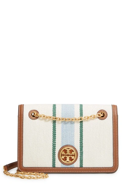Tory Burch Carson Striped Convertible Shoulder Bag In Natural/icicle Carson  Stripe | ModeSens