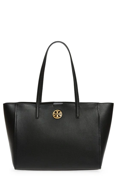 Tory Burch Carson Leather Tote In Black | ModeSens