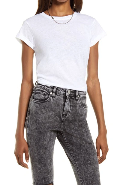 Shop Allsaints Anna Cuff Sleeve Cotton T-shirt In Optic White