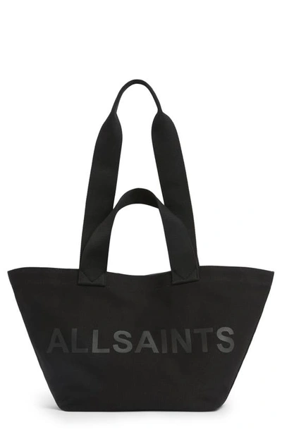 Shop Allsaints Celeste Clarendon Canvas Tote In Black