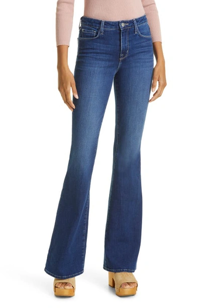 Shop L Agence Bell High Waist Flare Jeans In Delta