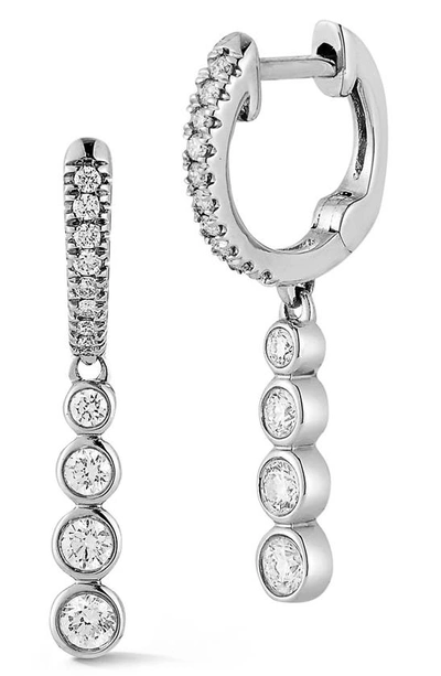 Shop Dana Rebecca Designs Lulu Jack Graduating Diamond Drop Hoop Earrings In White Gold