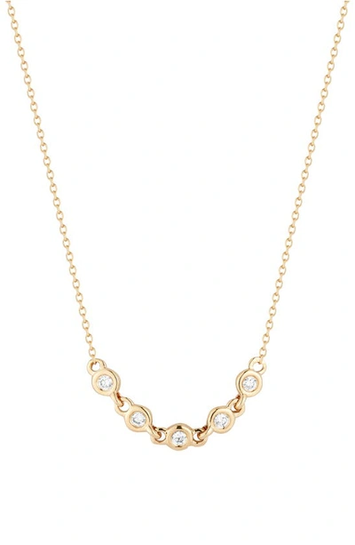 Shop Dana Rebecca Designs Lulu Jack Curved Diamond Bezel Station Pendant Necklace In Yellow Gold