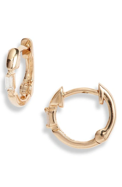Shop Dana Rebecca Designs Sadie Pearl Diamond Hoop Earrings In Yellow Gold