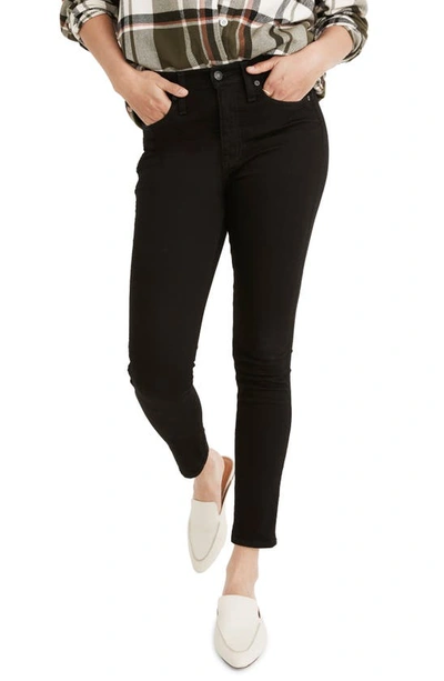 Shop Madewell 10-inch High Waist Skinny Jeans In Black Frost