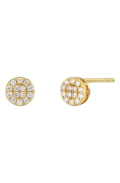 Shop Bony Levy Varda Petite Pavé Diamond Stud Earrings In 18k Yellow Gold