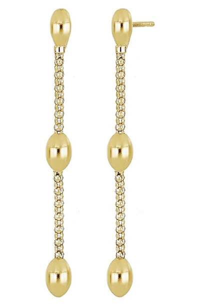Shop Bony Levy 14k Gold Ball Station Linear Drop Earrings In 14k Yellow Gold