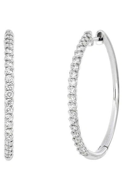 Shop Bony Levy Audrey 18k Gold Diamond Hoop Earrings In 18k White Gold