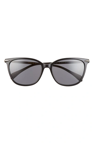 Shop Rag & Bone 55mm Polarized Cat Eye Sunglasses In Black Silver/ Gray