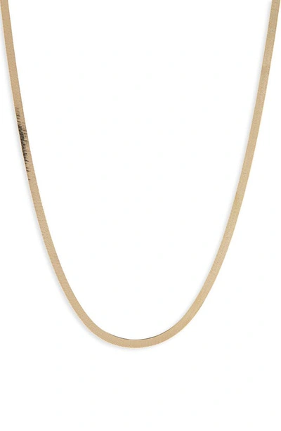 Shop Argento Vivo Sterling Silver Herringbone Chain Necklace In Gold