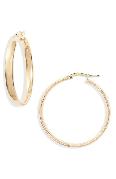 Shop Argento Vivo Sterling Silver Clean Edge Hoop Earrings In Gold