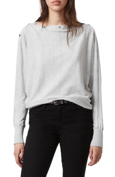 Shop Allsaints Elle Sweater In Grey Marl