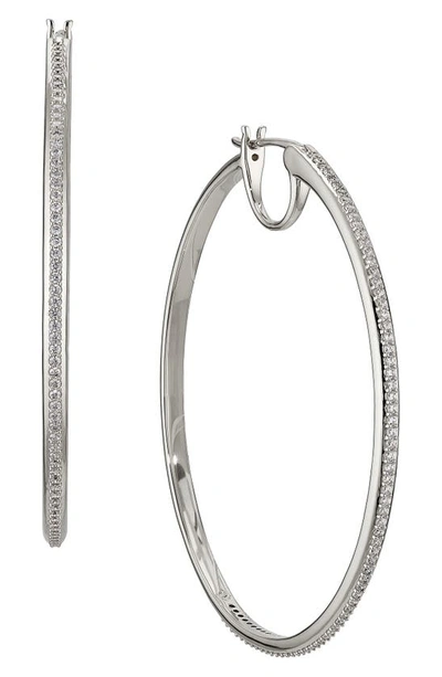 Shop Ajoa Wythe Pavé Hoop Earrings In Silver