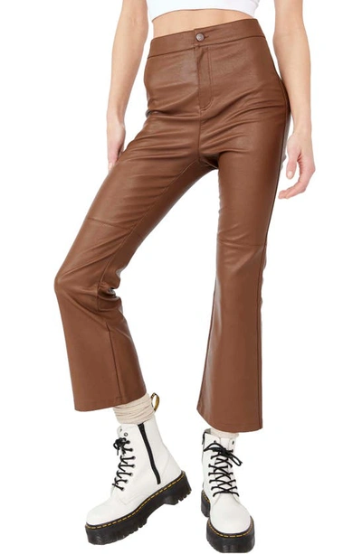 Free People Sasha Crop Faux Leather Trousers In Chesnut | ModeSens