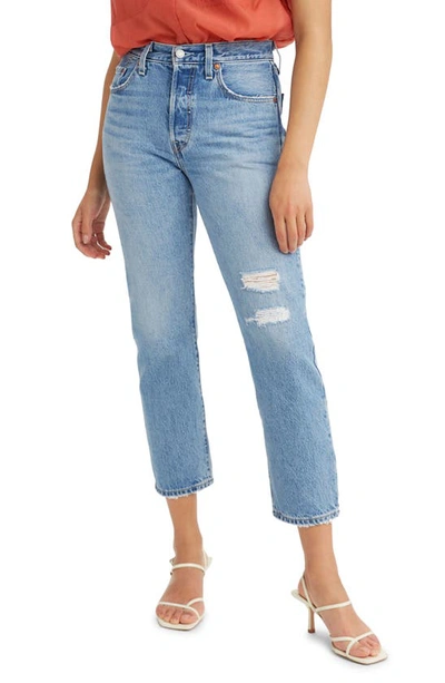 Shop Levi's 501® Distressed Crop Jeans In Luxor Reconstruction