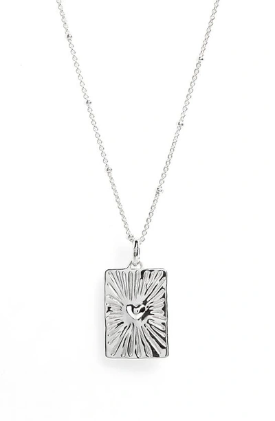 Shop Monica Vinader Talisman Heart Pendant Necklace In Sterling Silver