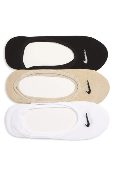 Shop Nike 3-pack No-show Socks In Black/ White/ Nude