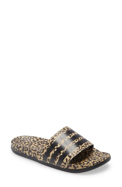 Shop Adidas Originals Adilette Comfort Slide Sandal In Hazy Beige/ Black/ Cardboard