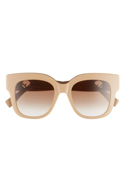 Shop Fendi 51mm Sunglasses In Beige/ Brown Gradient