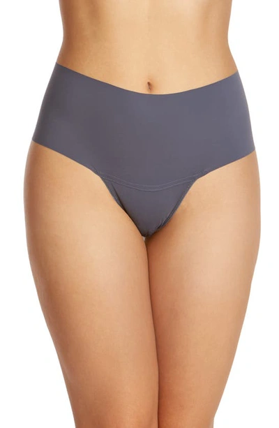 Shop Hanky Panky Breathe High Waist Thong In Granite