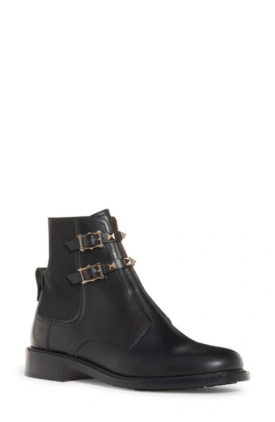Shop Valentino Beatle Rockstud Ankle Boot In Nero