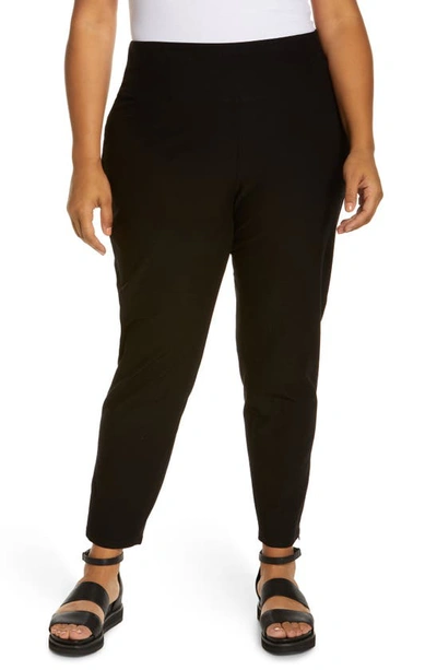 Shop Eileen Fisher Stretch Crepe Ankle Pants In Black