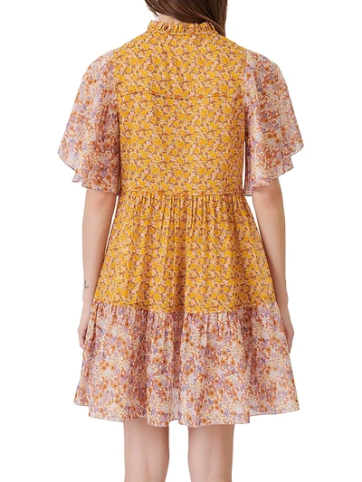 Shop Maje Rissolette Floral Smock Dress In Orange